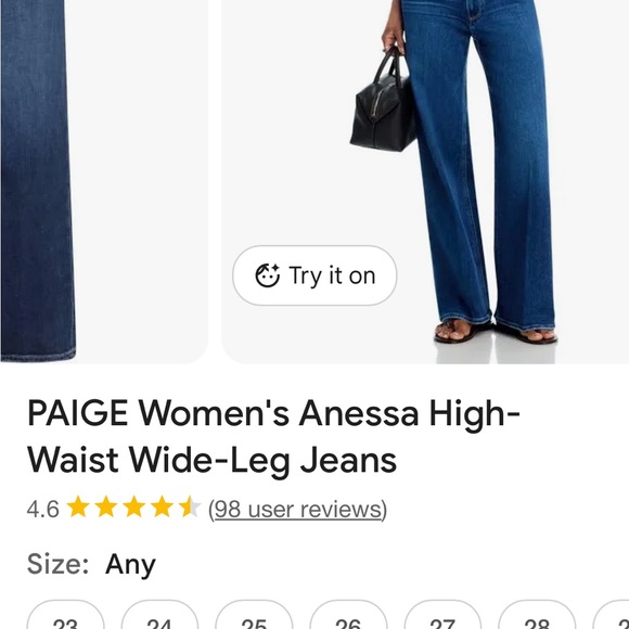 PAIGE PAIGE Women's Anessa High-Waist Wide-Leg Jeans - Picture 10 of 14
